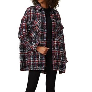 IRO Black and Red Plaid Blazer Elmer tweed jacket